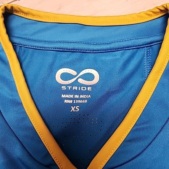 Stride by Dover Saddlery Sleeveless Top Performance Blue/Yellow Women's XS - Picture 7 of 9